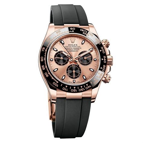 rolex daytona black rose gold rubber strap|Rolex daytona with rubber band.